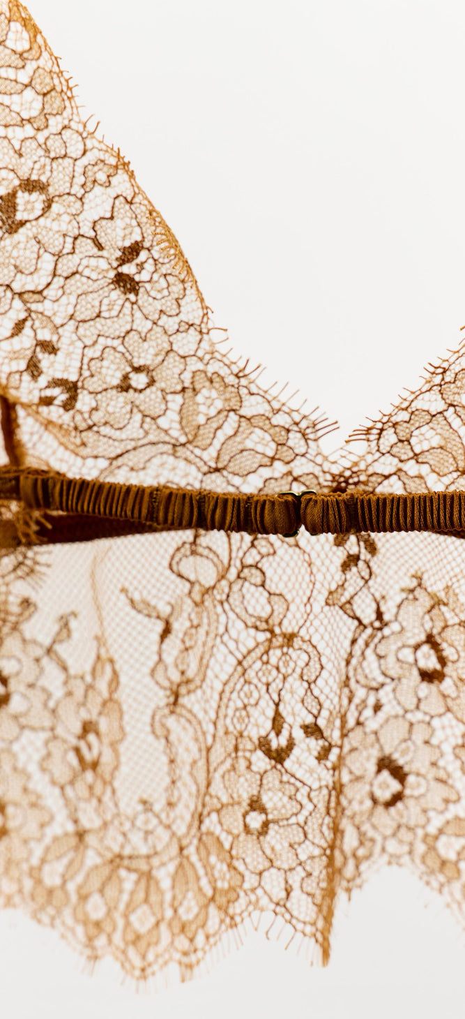 bralette in pizzo miele