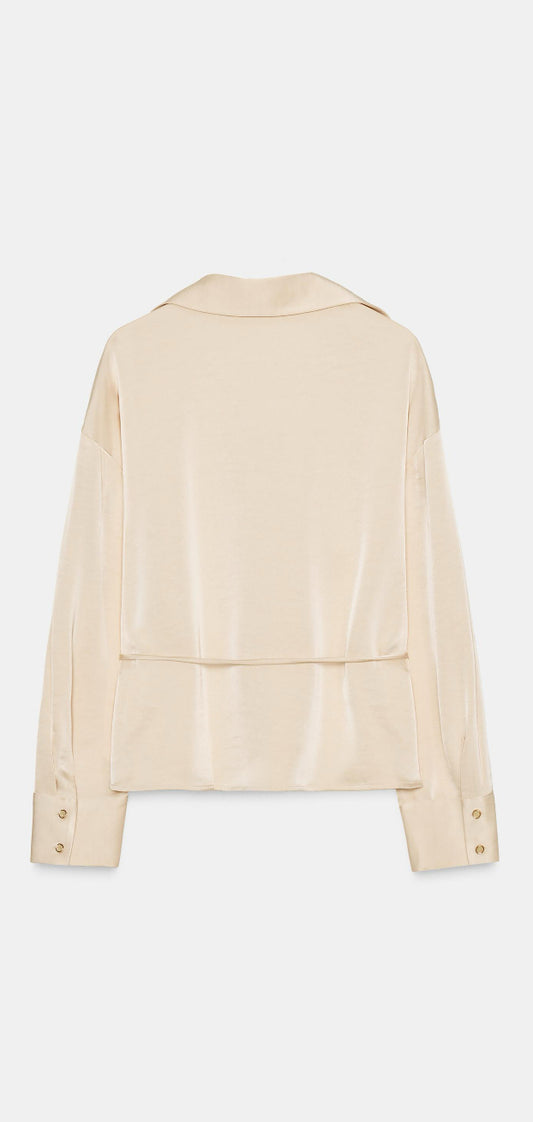 Camicia in Satin Beige