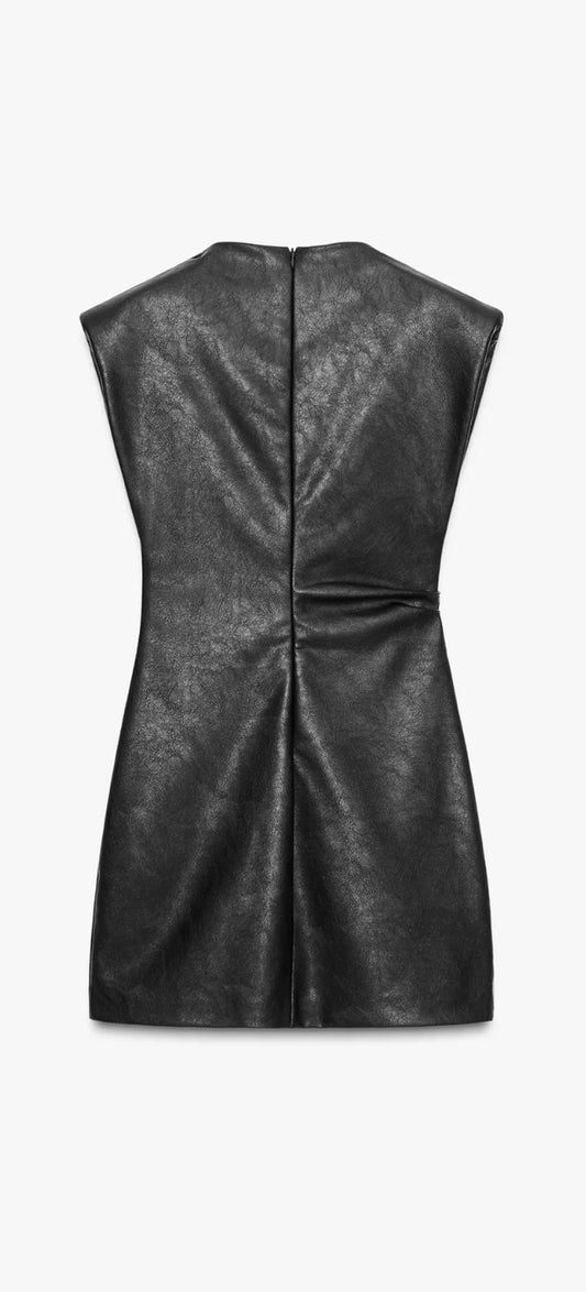 Abito Effetto Pelle Nero