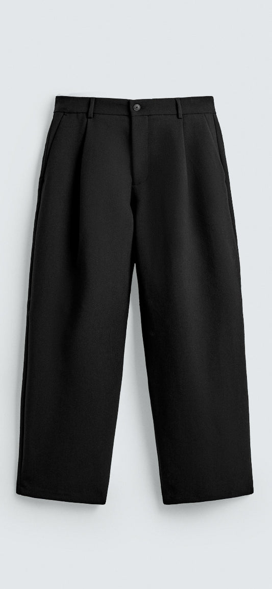 Pantaloni neri eleganti a gamba larga