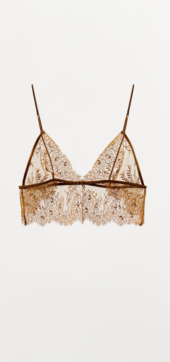 bralette in pizzo miele