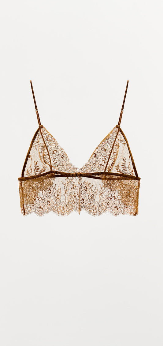 bralette in pizzo miele