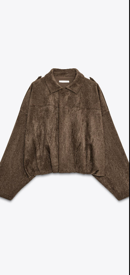 Giacca effetto scamosciato oversize