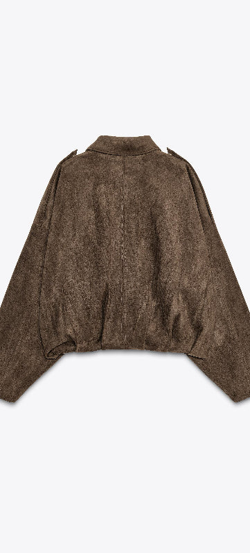 Giacca effetto scamosciato oversize