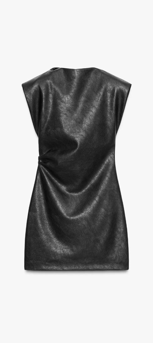 Abito Effetto Pelle Nero